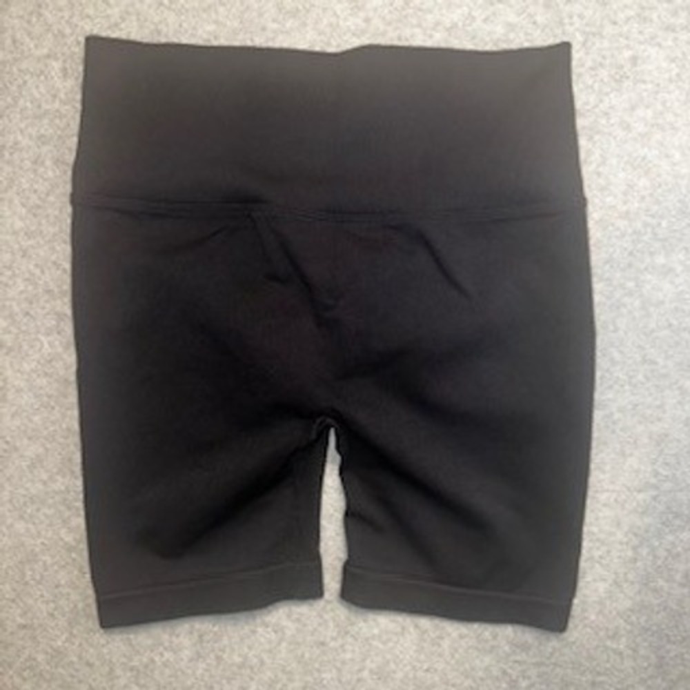 Womens Black High Waisted Scrunch Butt Biker Shorts XL Seamless Athletic Yoga